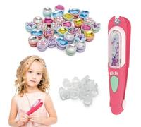 XPEX Machine a tresse Machine Strass Cheveux,perles cheveux,Machine a Strass pour Cheveux,Diamond Styler Kit,avec 24 Gemmes Décoratives,Glam Styling Tool Kit,Bijoux de Jouets Créatifs pour Filles