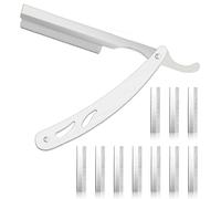 XPEX Rasoir homme Lame Rasoir Barbe Homme,Rasoir Coupe Choux Barbe + 20 Demi,Lames de Rasoir Derby Pochette de Transport Rasoir de Barbier à Lame Interchangeable Straight Razor