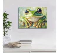 XPFSGDKR Tableau représentant une rainette arboricole, impression sur toile d'un amphibien, peinture à l'huile, portrait d'animal, décoration murale (50 x 75 cm/sans cadre)