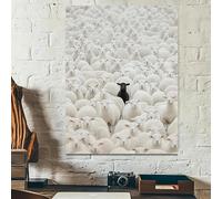 XPFSGDKR Tableau sur toile Mouton Noir, Portrait d'animal de ferme, Décoration murale, Affiche unique et originale (50x75cm/Sans cadre)