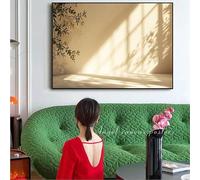 XPFSGDKR Tableau sur toile « Ombres et lumière du soleil », impression sur toile, décoration murale beige chaud (70 x 100 cm/avec cadre)