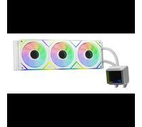 XPG LEVANTE II 360 Refroidisseur liquide AIO pour processeur, 3 ventilateurs 12cm, 800-2000 tr/min, 58 CFM, 29.33dB, sockets LGA 115x/1200/1700/AM4/AM5, radiateur aluminium 396mm, blanc