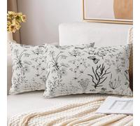 XPHZZL - Lot de 2 housses de coussin 30 x 50 cm, douces, vert sauge, avec motif de fleurs sauvages et plantes, pour canapé, lit, jardin, extérieur, décor de printemps, avec fermeture éclair invisible