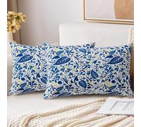 XPHZZL Lot de 2 housses de coussin - 30 x 50 cm - Douces vintage florales décoratives taies d'oreiller de jet - Style bohème - Housse de coussin pour canapé, lit, jardin, extérieur - Décoration