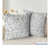 XPHZZL Lot de 2 housses de coussin 60 x 60 cm, douces recto-verso, feuilles de jardin, décoratives, pour canapé, lit, jardin, décoration de printemps en plein air, avec fermeture éclair invisible, 24