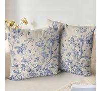 XPHZZL - Lot de 2 housses de coussin - Feuilles de jardin décoratives douces double face pour canapé, lit, jardin, décoration de printemps extérieure avec fermeture éclair invisible - 60 x 60 cm