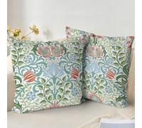 XPHZZL Lot de 2 housses de coussin invisibles - 45 x 45 cm - Motif floral vintage - Style bohème - Pour canapé, lit, jardin, extérieur - Décoration printanière - Plante florale - Lys