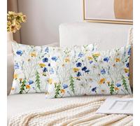 XPHZZL Lot de 2 housses de coussin rectangulaires douces double face avec fermeture éclair invisible pour canapé, lit, jardin, extérieur, décoration printanière, 30 x 50 cm, blanc
