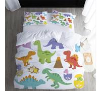 XPINGO Dinosaure Housse de Couette 140x200 cm 1 Personne 3D Cartoon Dinosaure Parure de lit avec Fermeture Éclair Ultra Doux Ensemble de Literie 3 Pièces avec 2 Taies d'oreiller 50x75(Stil 336-1)