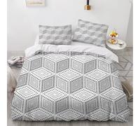 XPINGO Géométrie Housse de Couette 220x240 cm 2 Personnes 3D Géométrie Parure de lit avec Fermeture Éclair Ultra Doux Ensemble de Literie 3 Pièces avec 2 Taies d'oreiller 50x75(Stil 206-8)