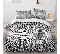 XPINGO Géométrie Housse de Couette 240x260 cm 2 Personnes 3D Abstrait Parure de lit avec Fermeture Éclair Ultra Doux Ensemble de Literie 3 Pièces avec 2 Taies d'oreiller 50x75(Stil 213-4)