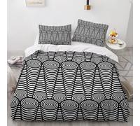 XPINGO Géométrie Housse de Couette 240x260 cm 2 Personnes 3D Géométrie Parure de lit avec Fermeture Éclair Ultra Doux Ensemble de Literie 3 Pièces avec 2 Taies d'oreiller 50x75(Stil 229-1)