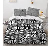 XPINGO Géométrie Housse de Couette 240x260 cm 2 Personnes 3D Géométrie Parure de lit avec Fermeture Éclair Ultra Doux Ensemble de Literie 3 Pièces avec 2 Taies d'oreiller 50x75(Stil 203-2)