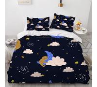 XPINGO Paresseux Housse de Couette 140x200cm 1 Personne 3D Cartoon Ciel étoilé Parure de lit avec Fermeture Éclair Ultra Doux Ensemble de Literie 3 Pièces avec 2 Taies d'oreiller 50x75（Stil 169-7）
