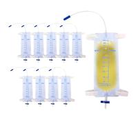 XPJBKC 10 Pcs Collecteur d'urine, 1000 ML Poche à Urine Portable avec Canal de Cathéter Urinaire 30 cm et Valve Anti-Reflux, Sac d'urine Portable Sac de Jambe de Cathéter pour Homme, Femme, Enfant