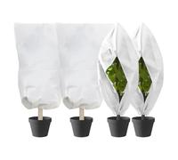 XPJBKC 4 Pièces Voile Hivernage Plante Exterieur, Housse Hivernage Plante avec Fermeture Éclair et Cordon de Serrage,Réutilisable Voile d Hivernage, Housses de Protection pour Plantes, 120x80 cm