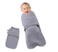XPJBKC Couverture Emmaillotage Bebe 3-6 Mois, Douce Emmaillotage Bébé avec Fermeture Velcro Large et Réglable, Gigoteuse d'Emmaillotage Swaddle pour Nouveau-Né Filles et Garçons (Gris)