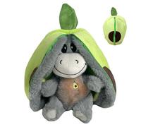 XPJBKC Doudou âne respirant avec respiration, musique et lumière chaude, douce et apaisante, en forme d'avocat pour enfants et adultes