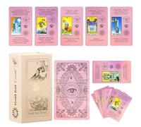 XPJBKC Jeu de Tarot, 78+2 Cartes de Tarot, Tarot de Marseille avec Guide, Tarot Divinatoire, Cartes de Tarot en PVC, Imperméable & sans Plis, Jeu de Tarot pour Débutants (Rose)