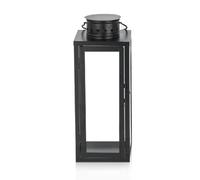 XPJBKC Lanterne noire pour bougies décoratives - Résistante aux intempéries - Lanternes de jardin pour l'extérieur - Lanterne Boltze Farol pour cimetière - Lanterne en verre pour l'intérieur - 13,5 x