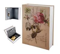 XPJBKC Livre Coffre Fort avec Serrure à Combinaison, Livre Cachette Boîte de Rangement Secrète, Coffre-Fort à Code Caché pour Le Bureau Maison Argent Bijoux Objets de Valeur, Rose Rétro