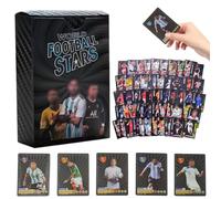 XPJBKC Lot de 55 cartes d'étoiles de football 2025 Premier League Football Super Stars, cartes noires en édition limitée, cartes de football à collectionner pour les fans de la Coupe du monde 2025