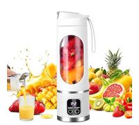 XPJBKC Mixeur Smoothie Portable, 450 ML Mini Blender Portable, USB Mixer Smoothies avec 12 Lames & Écran LED, Idéal pour Préparer des Milkshakes, des Jus, des Smoothies et des Boissons Glacées(Blanc)