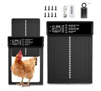XPJBKC Porte Poulailler Automatique Solaire, Aluminium Renforcé pour Poules, avec Minuterie, Capteur de Lumière, Télécommande, Étanche IP45, Anti-Pincement Intelligent Porte Poulailler Automatique