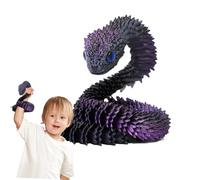 XPJBKC Serpent Plastique 3D, 40 cm Serpents Flexibles Fidget Toys, Jouets Animaux Imprimés 3D, Serpents Imprimés 3D en Plastique pour Décorations de Bureau et Maison (Violet)