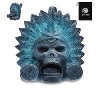 XPJBKC Sifflet de la Mort Aztèque Hurlant, Aztec Death Whistle en Bronze Design avec Étui à Cordon, Son Humain Authentique Cri Sifflet Aztèque sifflet de Mort, Flûte de mort aztèque Hurlante Cadeau