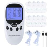XPJBKC TENS EMS Electrostimulateur Musculaire, Appareil Electrostimulation Musculaire de Canaux Double avec 11 Intensités, 6 Modes et 8 Électrodes, Électrostimulateur pour Dos, Jambes et Cou