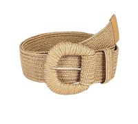 XPJYUA Ceinture en paille rétro for femmes, ceintures d'été à boucle ardillon, mode féminine tressée, larges ceintures tissées élastiques for filles ceinture femme(Dark Brown)