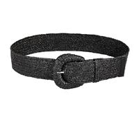 XPJYUA Ceinture en paille rétro for femmes, ceintures d'été à boucle ardillon, mode féminine tressée, larges ceintures tissées élastiques for filles ceinture femme(Black)