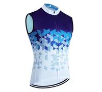 XPJYUA Gilet de Cyclisme Softshell Coupe-Vent sans Manche Maillot de Cyclisme d'équipe à séchage Rapide, Gilet de vélo Coupe-Vent for Hommes, Maillot de vélo d'été sans Manches(Blue,L)