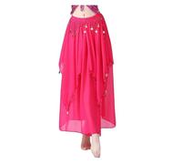 XPJYUA Jupe Longue de Danse du Ventre for Femmes, Costumes de Danseuse du Ventre en Mousseline de Soie, Jupe superposée, Costume de fête, de Festival Robe Danse du Ventre(7)