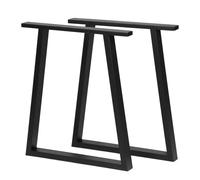 XPJYUA Pieds de Table en Métal Lot de 2 Pieds en Acier for Table, Bureau, Banc, Bar, Base trapézoïdale, Noir