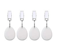 XPJYUA Poids de Nappe Lot de 4 Poids for Nappe d'extérieur, Pierres suspendues en Forme Larme avec Clips métalliques, for marbre(White)