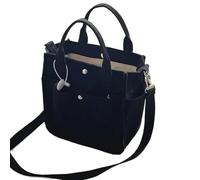 XPJYUA Sac fourre-tout en velours côtelé Grand sac à bandoulière en velours côtelé for femme, fourre-tout toile for dames, main, sacs messagers, for étudiant, de shopping décontracté(Black)