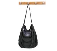 XPJYUA Sac fourre-tout en velours côtelé Sac à bandoulière élégant for femme, couleur unie, en velours côtelé, grande capacité, fourre-tout, sacs d'extérieur(Green)