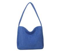 XPJYUA Sac fourre-tout en velours côtelé Sac à main en velours côtelé bandoulière simple Grand sac fourre-tout for femme Sacs décontractés Grands sacs provisions(Blue)