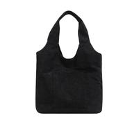 XPJYUA Sac fourre-tout en velours côtelé Sac seau de grande capacité for femme au design simple, sac fourre-tout en velours côtelé, look vintage, à bandoulière for(Black)