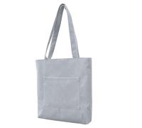XPJYUA Sac fourre-tout en velours côtelé Sacs fourre-tout en velours côtelé de grande capacité for femmes, sacs à bandoulière minimalistes vintage décontractés(Light Grey)