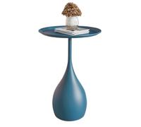 XPJYUA Table Basse Ronde 1 pièce Petite Table Ronde d'appoint de canapé | Thé, mini lit minimaliste de luxe léger, créateur d'art mobile(Blue)