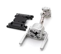 XPKHVZVLQ Kit de Plaque de Protection de Transfert de Transmission à engrenage planétaire en métal KYX, Mise à Niveau for Voiture à chenilles RC Axial SCX10-II 90046(Silver Kit A)