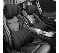 XPKLTXZW Appui-TêTe Et Support Lombaire Voiture pour Infiniti Q40 2015, Ergonomiques Mousse à Mémoire Forme Repose Tete Oreillers Lombaire Doux Respirante avec Sangle Réglable,A/Black