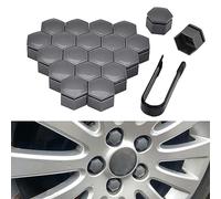 XPKLTXZW pour Skoda KODIAQ 20 Pièces Cache Ecrou Voitures, Universel Cache-éCrous De Pneu Hexagonaux Roue Boulon Protecteurs Antipoussière avec Outil Demontage,C/Grey-19mm