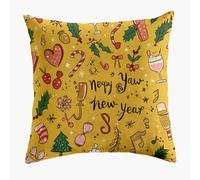 xpkvdsq Housse Coussin 60 X 60 Cm Arbre Noël Flocon Neige Housse Coussins Decoratif avec Fermeture Éclair Invisible pour Canapé Lit Chaise Salon,Idéal pour Une Mise À Niveau De La Chambre À Coucher