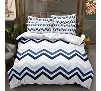 xpkvdsq Housse de Couette 200x200cm Géométrie Bleue Housses de Couettes 3 Pièces,Microfibre de Luxe Moderne Ensemble de Literie Hypoallergénique Adultes avec 2 Taies d'oreillers 50x75cm