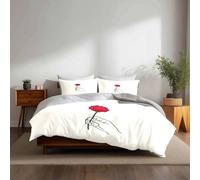 xpkvdsq Housse de Couette 230x260cm Fleur Abstraite Rouge Housses de Couettes 3 Pièces,Microfibre de Luxe Moderne Ensemble de Literie Hypoallergénique Adultes avec 2 Taies d'oreillers 50x75cm