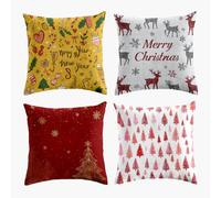xpkvdsq Housse De Coussin 60X60 Flocon Neige Père Noël avec Fermeture Éclair Invisible, Doux, Et Hypoallergénique, Lavable, Housses De Coussin Décoratives pour Canapé, Lit, Chaise, Salon, Voiture